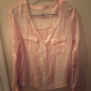 Pink and White Patterned Long Sleeve Shirt